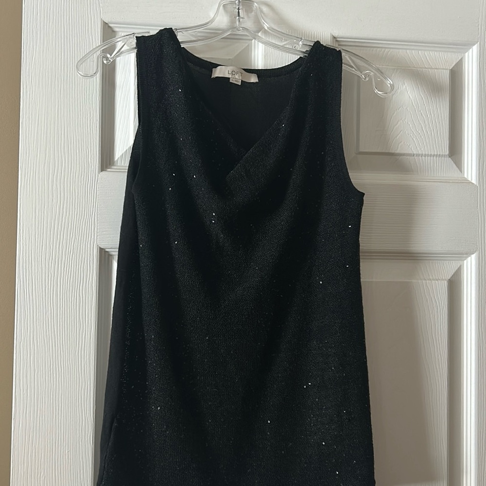 Beautiful Loft sleeveless black sparkly top